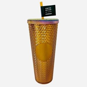 Starbucks 50th Anniversary Gold Honeycomb Studded Tumbler NEW 24 oz Copper